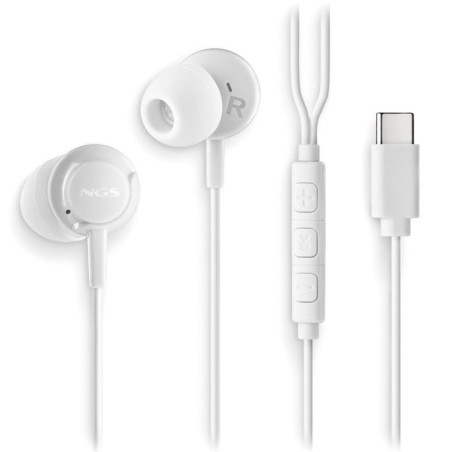 Hands-Free Earphones NGS Cross Step – USB-C 1.2m White