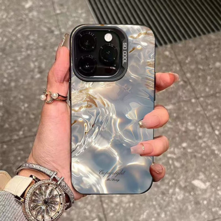 Coque de protection PC ECO pour iPhone – Mirage Bleu et Or