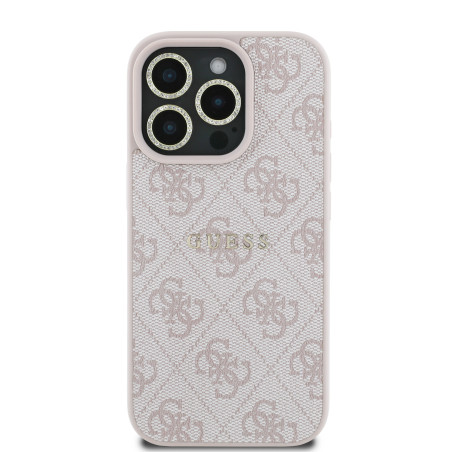 Pack protection 3-en-1 GUESS pour iPhone – MagSafe 4G Rhinestone Or Rose