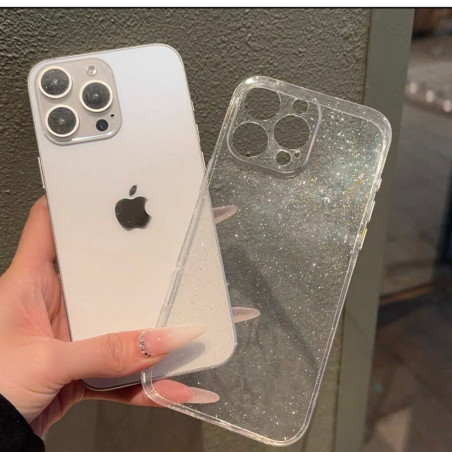 Coque de protection transparente scintillante – iPhone