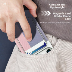 Coque iPhone ECO porte-cartes magnétique PC bleue