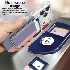 Coque iPhone ECO porte-cartes magnétique PC bleue