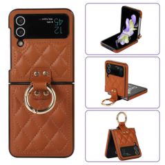 Samsung Galaxy Z Flip brown quilted case ECO