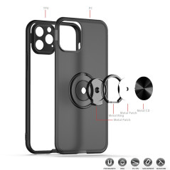 Coque Samsung Série S bleu bague magnétique