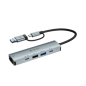 HUB Type-C+USB 5 en 1 DEVIA- Pro2 RJ45+USB2.0+USB3.0+TYPE-C+TYPE-C(alimentation électrique)