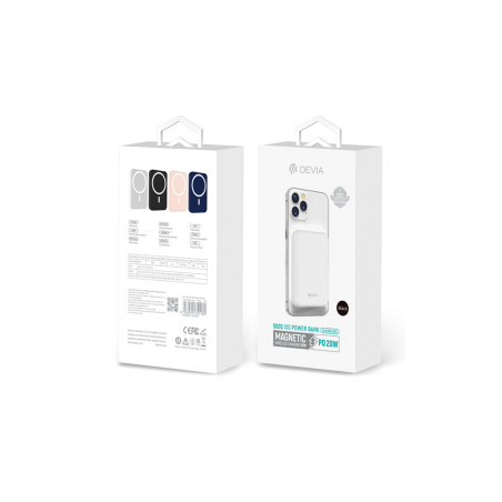 Power Bank Magnétique - DEVIA Smart PD 20W - 5000mAh - Noir - Alimenta