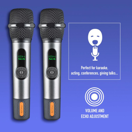 Microphones sans fil NGS SINGERSTARDUO – duo noir