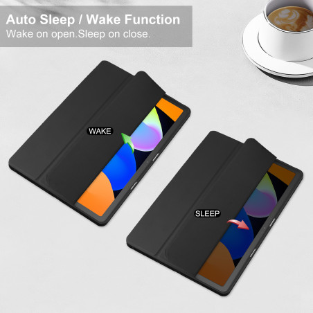 Coque tablette ECO Lenovo Idea Tab11 TB336FU – Triple pli acrylique Noir, logement stylet