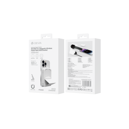 Power Bank Magnétique avec Support 10000 mAh Devia Extreme Speed Serie