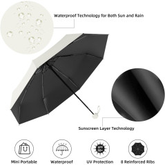 Compact UV Mini Umbrella Black with Sleeve | Smarty