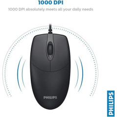 Philips Wired Mouse SPK7247 USB Black