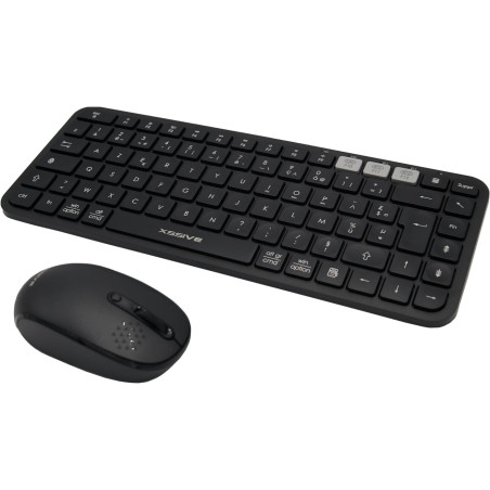 Set clavier et souris sans fil XSSIVE XSS-KMSET3 – AZERTY, Noir