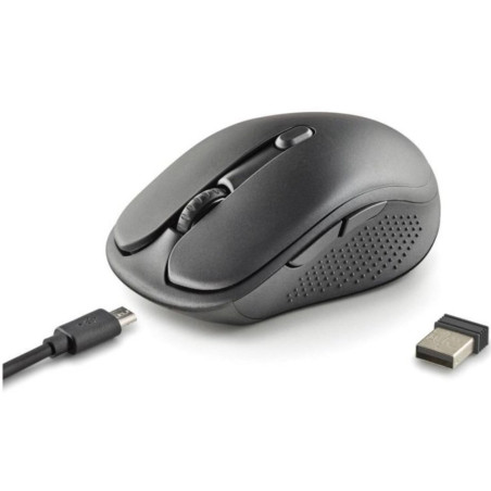 Souris sans fil rechargeable NGS Evo Spook – Noir, boutons silencieux