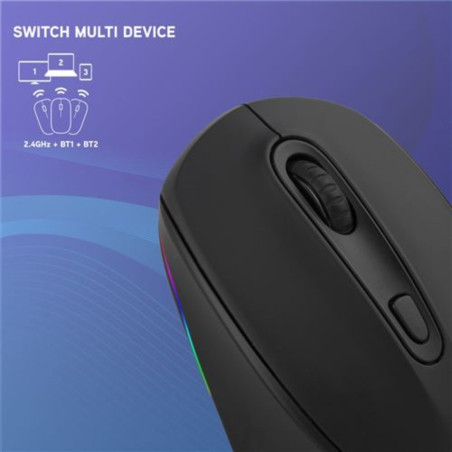 Souris sans fil rechargeable NGS SMOG RB – Noir, LED, 2400 DPI