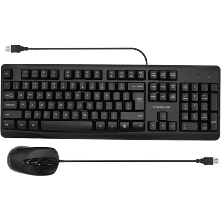Set clavier et souris filaire Xssive XSS-KMSET2 – QWERTY Noir