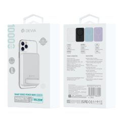 Power Bank Sans Fil avec Support 10000 mAh 20W Devia Smart Series EP17