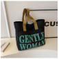 Canvas shoulder bag ECO – 33 x 41 x 12 cm Black/Green