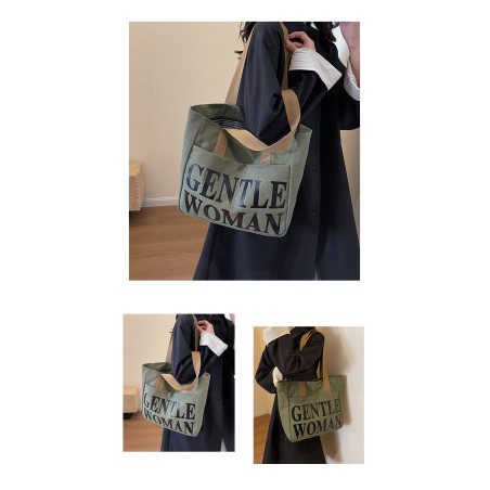 Sac à bandoulière en toile ECO – 33 x 41 x 12 cm Vert armée