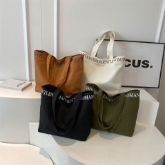 Brown canvas shoulder bag 33x41x12 | Smarty Paris