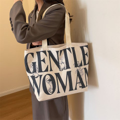 Sac bandoulière toile noir 33x44x13 | Smarty Paris