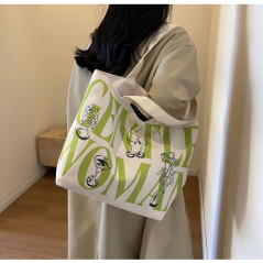 Sac bandoulière toile vert clair 33x44x13 | Smarty