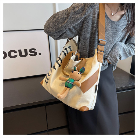 Sac à bandoulière en toile ECO – 41 x 34 x 11 cm kaki