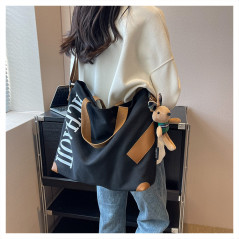 Sac bandoulière toile noir 41x34x11 | Smarty Paris