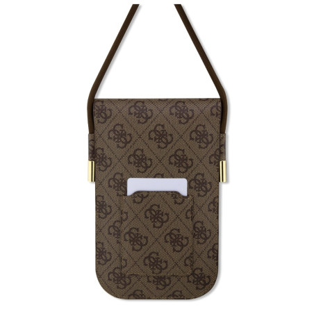 Pochette téléphone Guess 4G Cord Script GUOWBP4SNSW – Marron