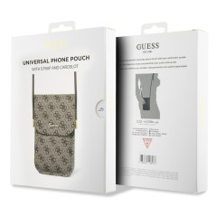 Pochette téléphone Guess 4G Cord Script Marron | Smarty