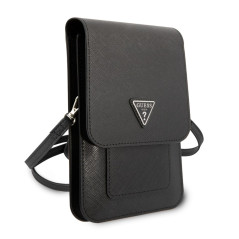 Pochette téléphone Guess Saffiano Triangle Noir | Smarty
