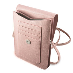 Pochette téléphone Guess Saffiano Triangle Rose | Smarty