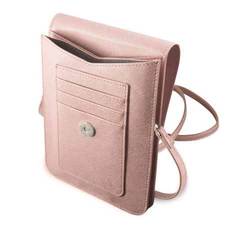 Pochette téléphone Guess Saffiano Triangle GUWBSATMPI – Rose