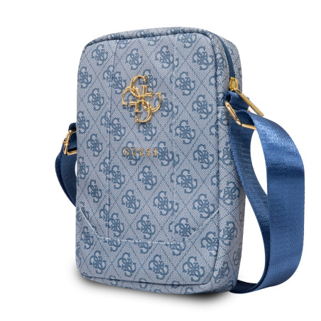 Sac bandoulière tablette Guess GUTB8G4GFBL – 8 pouces bleu 4G Metal