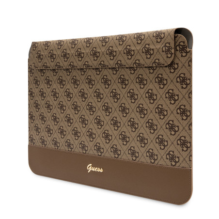 Housse ordinateur Guess GUCS14PS4SGW – 14 pouces marron 4G Stripe Metal Logo