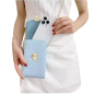 Phone bag ECO with belt – Blue, gold clasps Phone bag ECO with belt – Blue, gold clasps