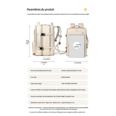 Sac ordinateur nylon imperméable 32x27x45 noir | Smarty