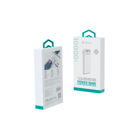 Power Bank avec 4 Câbles Intégrés 10000 mAh - Devia Kintone Series - B