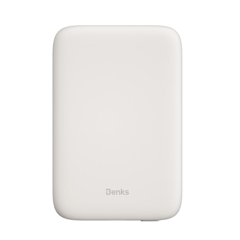 Power Bank magnétique 5000mAh Benks MagSafe - Chargeur Sans Fil - Blanc — Benks · Smarty Paris 18e
