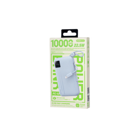 Power Bank à Charge Rapide 22.5W avec Double Câble 10000mAh FC-13 REMA