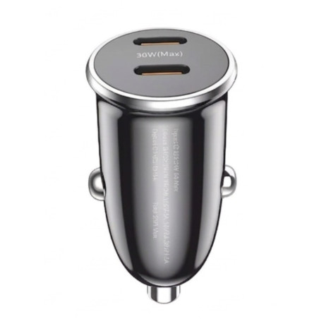 Car Charger Ellietech CR304 – Dual USB-C 30W Black
