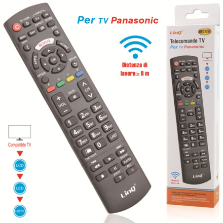 Télécommande TV compatible LinQ URC5757 pour Panasonic – Noir