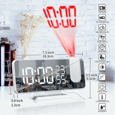 Réveil à projection LED grand écran ECO | Smarty