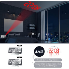 Réveil à projection LED grand écran ECO | Smarty