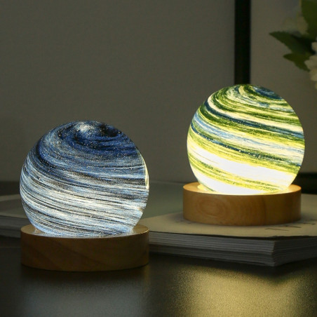 Lampe de nuit solaire ECO Planète Aurore – 80 mm USB 5V