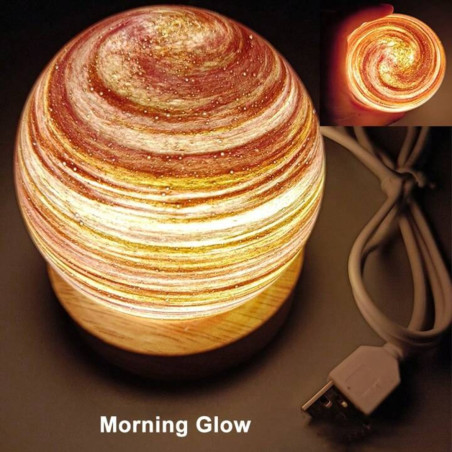 Lampe de nuit solaire planète ECO – Lueur du Matin 80 mm USB 5V