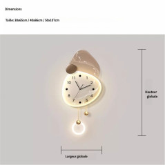LED wall clock 50x107 cm Lumière du Temps | Smarty