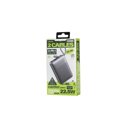 Power bank avec câbles de charge rapide 22,5 W 20 000 mAh FC-06 REMAX