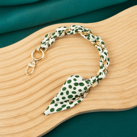 Collier de coque téléphone ECO – foulard soie petit point vert 34 cm
