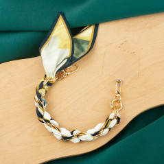 Phone case necklace emerald green silk 34 cm | Smarty