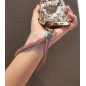 Collier de téléphone ECO – Strass, crochet métal et carte transparente Rose Collier de téléphone ECO – Strass, crochet métal et carte transparente Rose